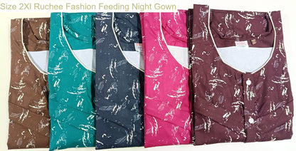 Size 2Xl Ruchee Fashion Rajwadi Feeding Night Gown Wholesale Rate