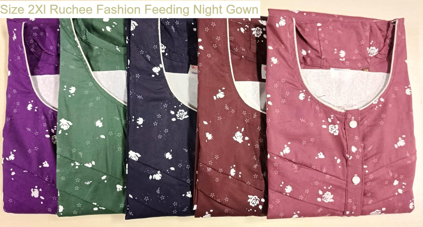 Size 2Xl Ruchee Fashion Rajwadi Feeding Night Gown Wholesale Rate