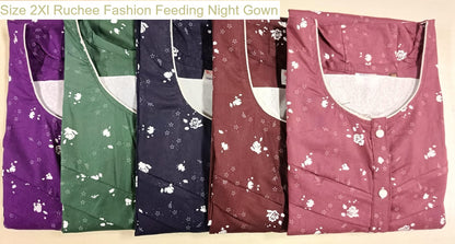 Size 2Xl Ruchee Fashion Rajwadi Feeding Night Gown Wholesale Rate