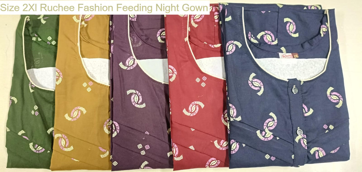 Size 2Xl Ruchee Fashion Rajwadi Feeding Night Gown Wholesale Rate