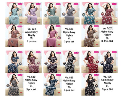 Size Xl 300625 Kavyansika Alpine Night Gowns Exporter