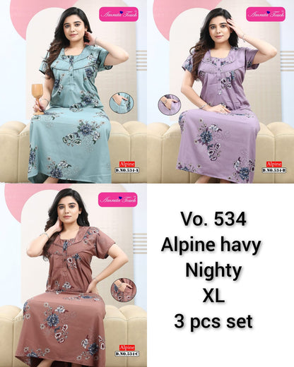 Size Xl 300625 Kavyansika Alpine Night Gowns Exporter