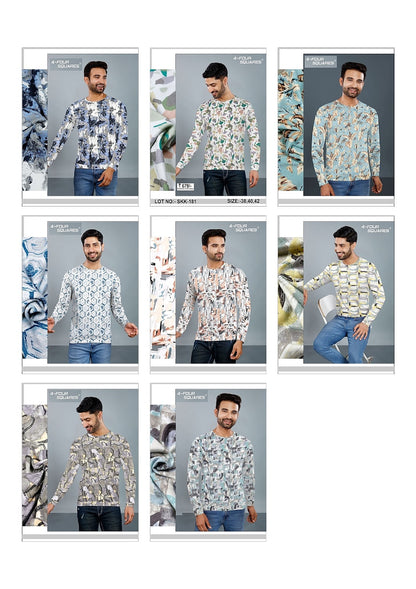 Skk 181 4 Four Squares Looper Mens Tshirts Wholesale Price