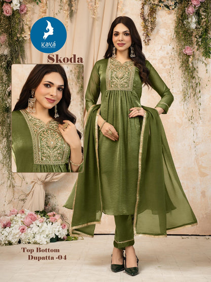 Skoda Kaya Trends Silk Readymade Anarkali Suits Wholesale Price