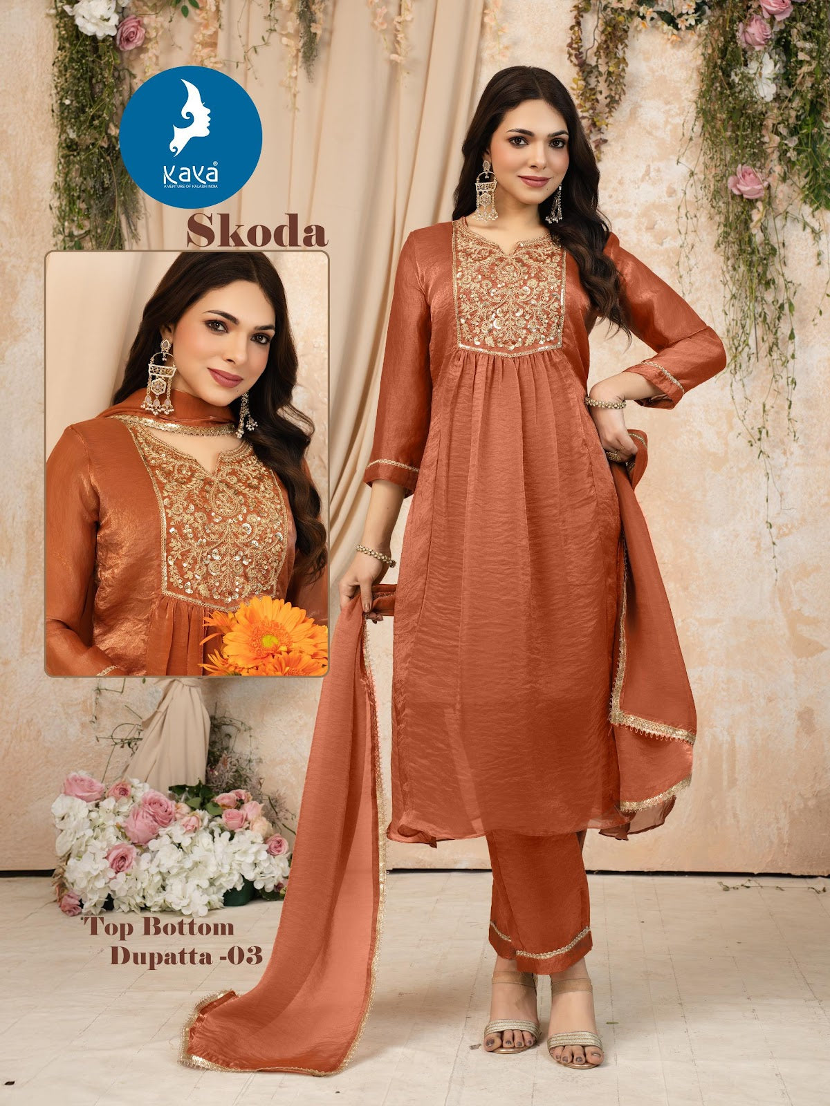 Skoda Kaya Trends Silk Readymade Anarkali Suits Wholesale Price
