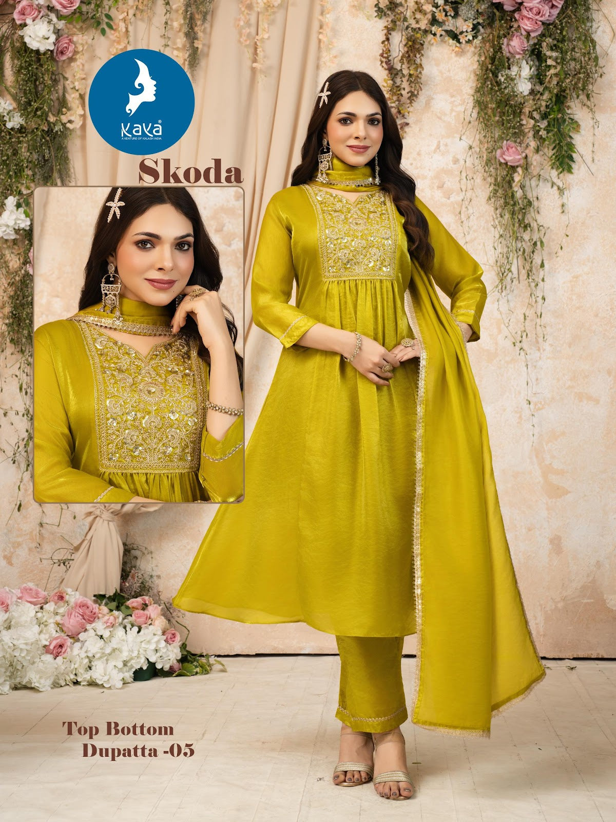 Skoda Kaya Trends Silk Readymade Anarkali Suits Wholesale Price