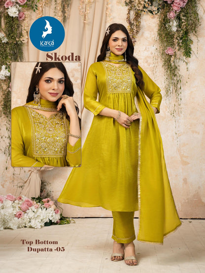 Skoda Kaya Trends Silk Readymade Anarkali Suits Wholesale Price