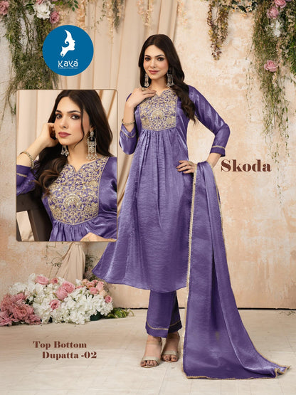 Skoda Kaya Trends Silk Readymade Anarkali Suits Wholesale Price