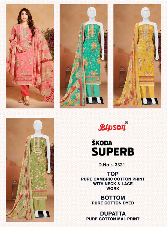 Skoda Superb 3321 Bipson Prints Cambric Cotton Pant Style Suits Supplier India