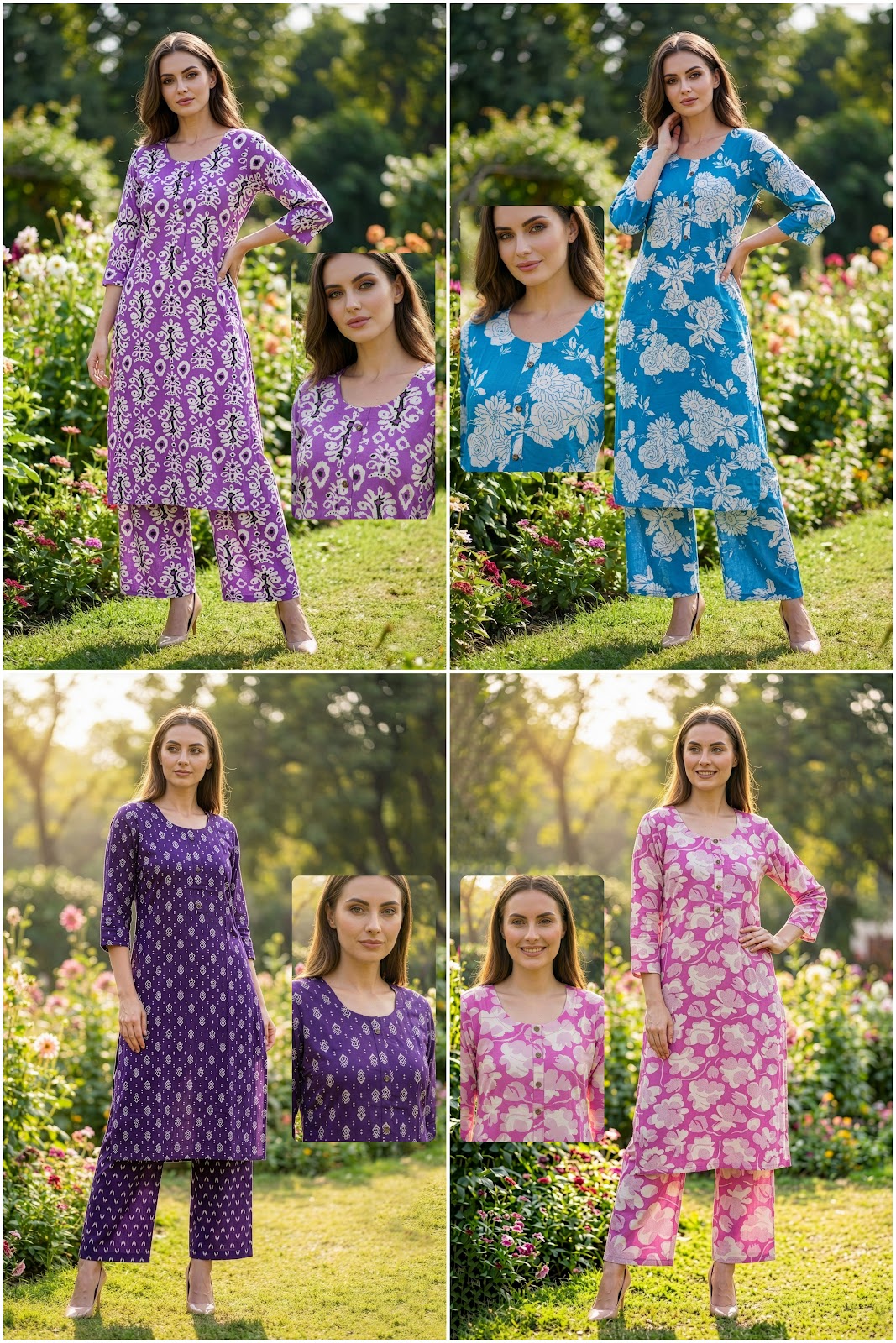 Sky Force Princess Creation Rayon Kurti Plazzo Set Wholesaler Gujarat