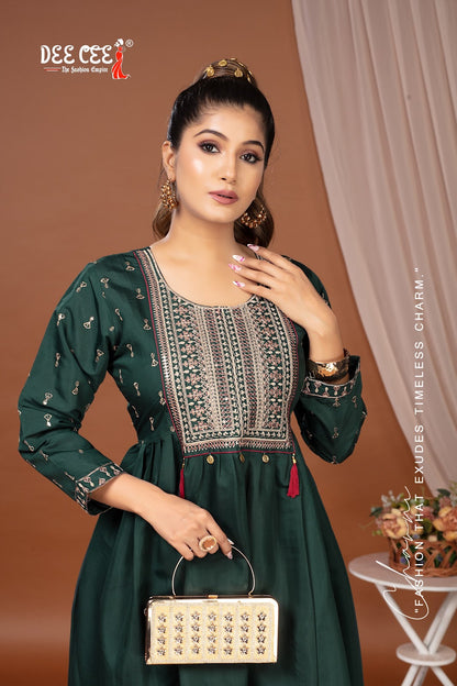 Skylar Deecee Roman Silk Anarkali Kurtis Wholesale Price
