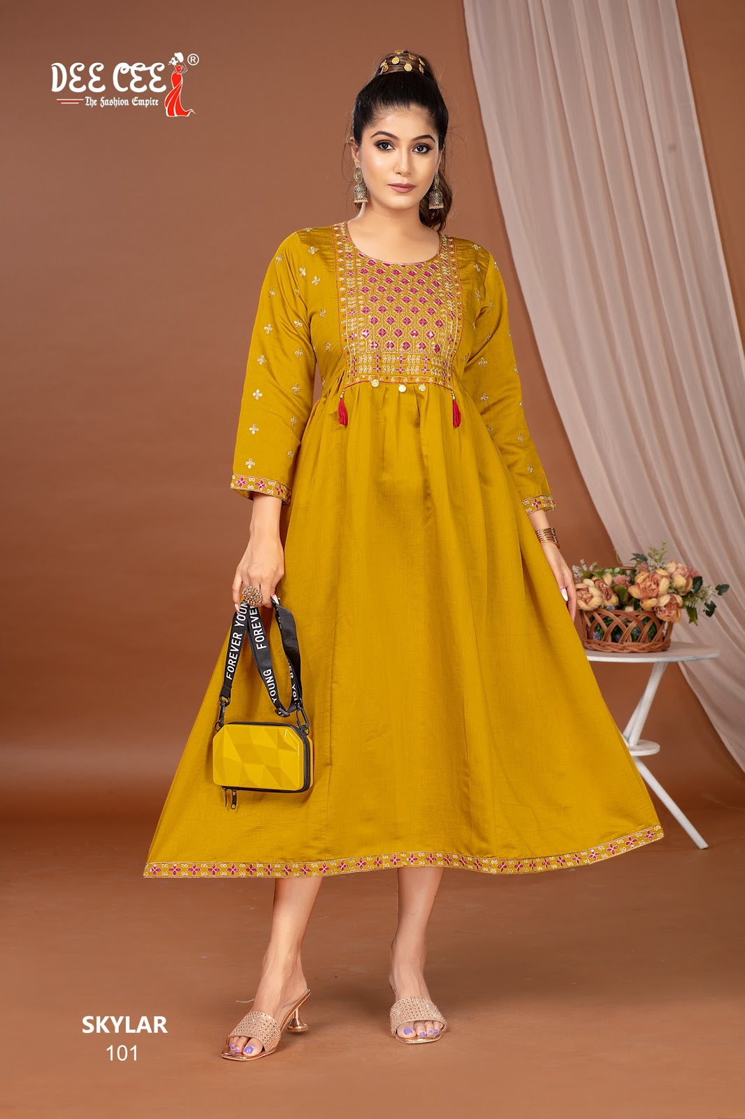 Skylar Deecee Roman Silk Anarkali Kurtis Wholesale Price