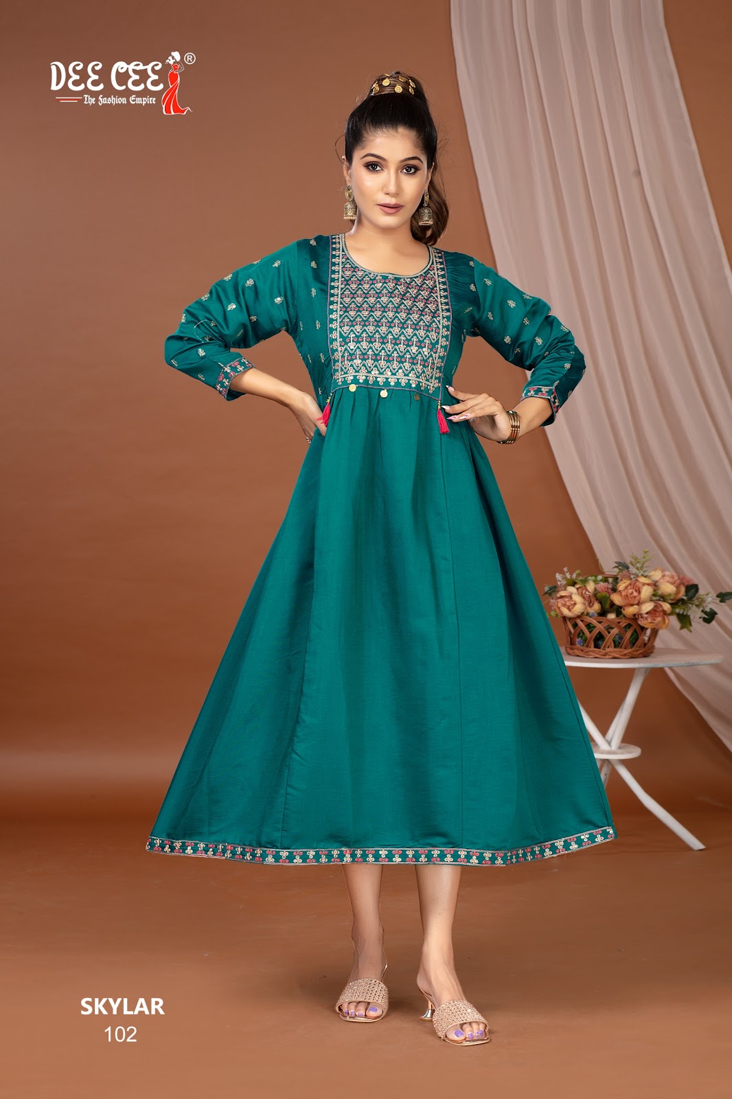 Skylar Deecee Roman Silk Anarkali Kurtis Wholesale Price