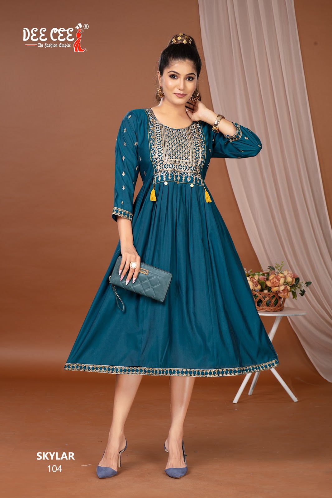Skylar Deecee Roman Silk Anarkali Kurtis Wholesale Price