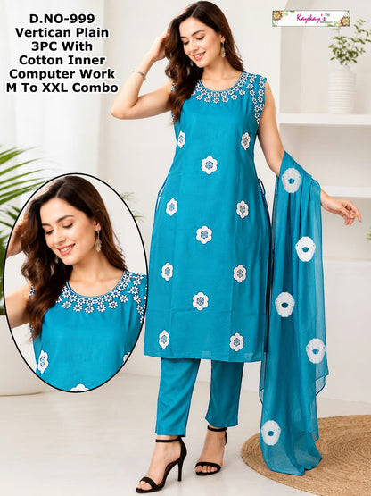 Sleeveless 0509 Kaykay Vertican Readymade Pant Style Suits Supplier Ahmedabad