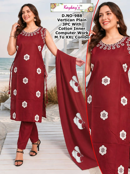 Sleeveless 0509 Kaykay Vertican Readymade Pant Style Suits Supplier Ahmedabad