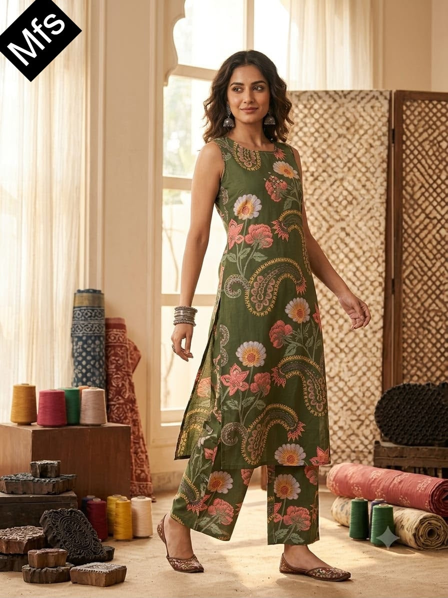 Sleeveless 110726 Mfs Cotton Co Ord Set Wholesaler Gujarat