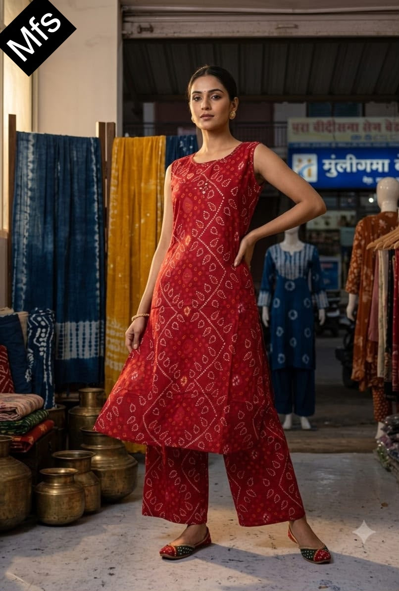 Sleeveless 110726 Mfs Cotton Co Ord Set Wholesaler Gujarat