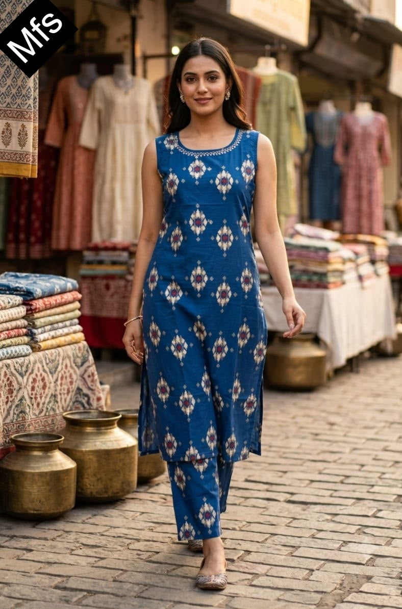 Sleeveless 110726 Mfs Cotton Co Ord Set Wholesaler Gujarat