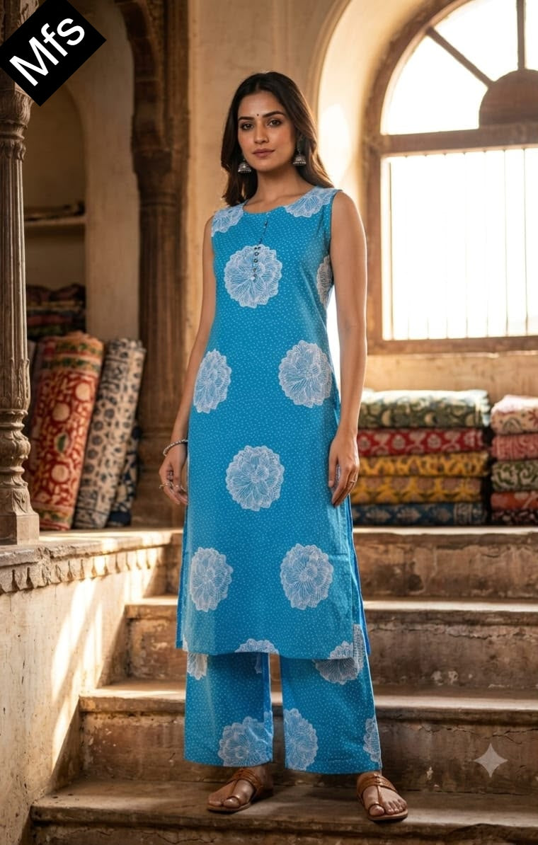 Sleeveless 110726 Mfs Cotton Co Ord Set Wholesaler Gujarat