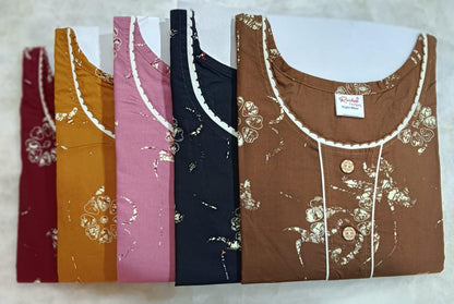 Sleeveless 1705 Ruchee Fashion Cotton Night Gowns Exporter