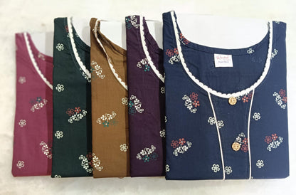Sleeveless 1705 Ruchee Fashion Cotton Night Gowns Exporter