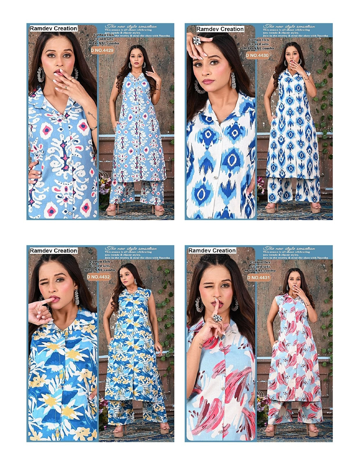 Sleeveless 2025 Ramdev Creation Cotton Co Ord Set Exporter India