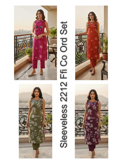 Sleeveless 2212 Ffi Cotton Co Ord Set Manufacturer India