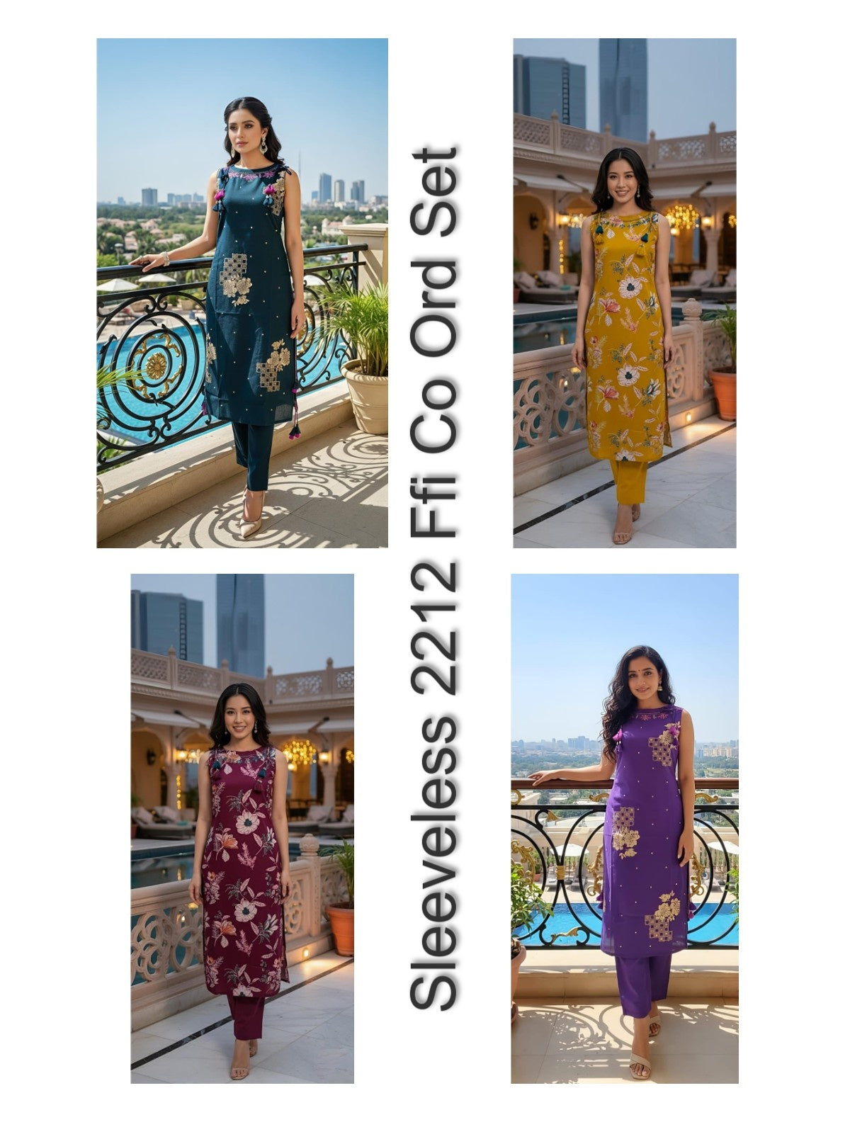 Sleeveless 2212 Ffi Cotton Co Ord Set Manufacturer India