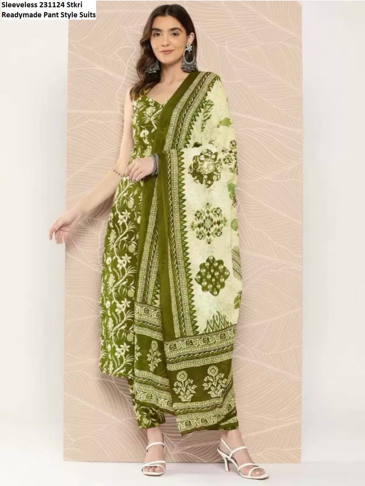 Sleeveless 231124 Stkri Cotton Readymade Pant Style Suits Wholesale Rate