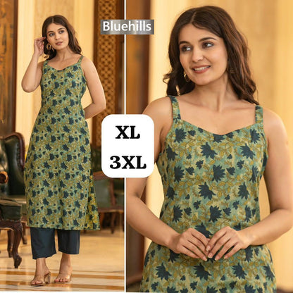 Sleeveless Bluehills Cotton Kurtis Supplier India
