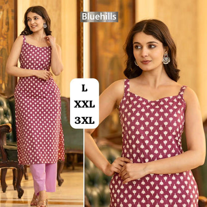 Sleeveless Bluehills Cotton Kurtis Supplier India