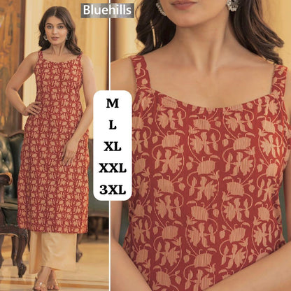 Sleeveless Bluehills Cotton Kurtis Supplier India
