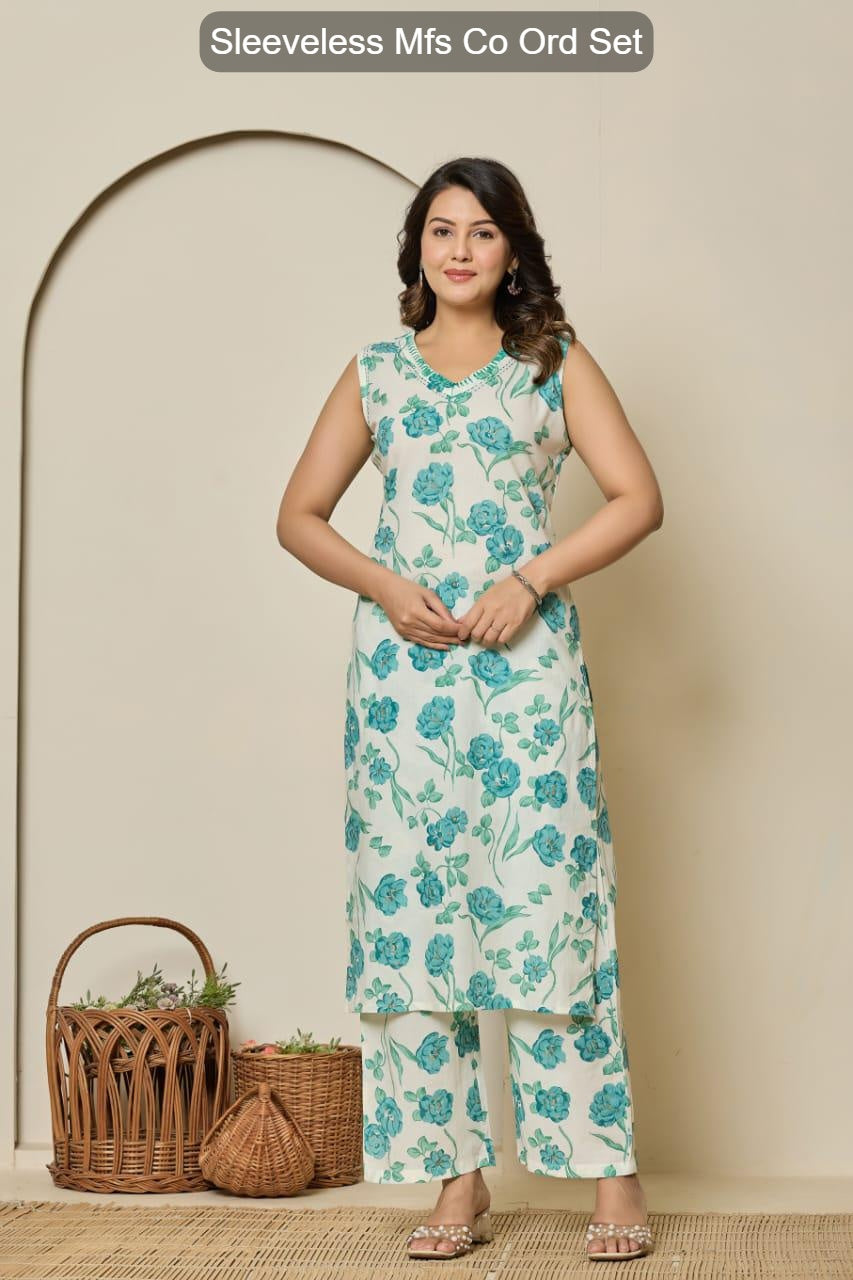 Sleeveless Mfs Cotton Co Ord Set Exporter Gujarat