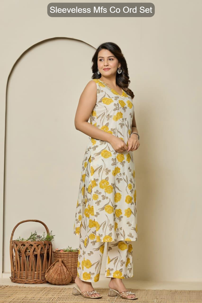 Sleeveless Mfs Cotton Co Ord Set Exporter Gujarat