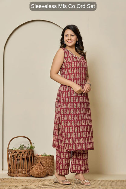 Sleeveless Mfs Cotton Co Ord Set Exporter Gujarat
