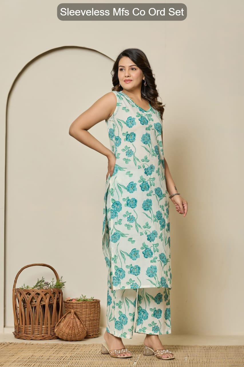 Sleeveless Mfs Cotton Co Ord Set Exporter Gujarat