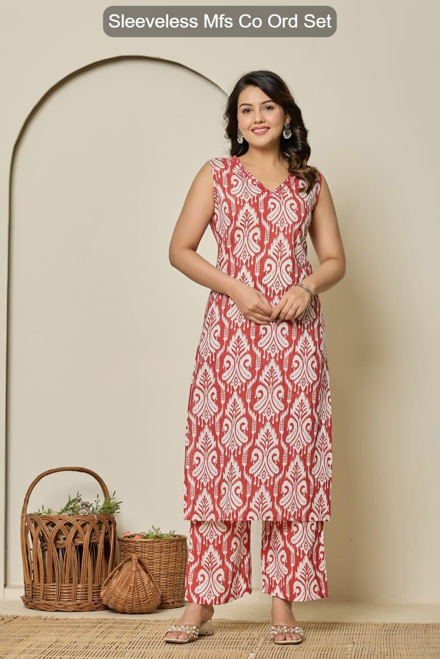 Sleeveless Mfs Cotton Co Ord Set Exporter Gujarat