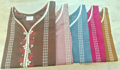 Sleeveless Pattern Ruchee Fashion Cotton Night Gowns Manufacturer