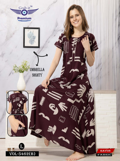 Sleeves Design Grab It Rayon Night Gowns Exporter