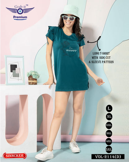Sleeves Pattern 2114-D Grab It Sinker Women Long Tshirt Exporter Ahmedabad
