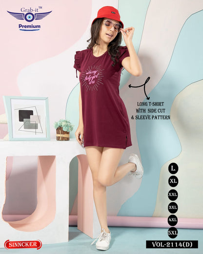 Sleeves Pattern 2114-D Grab It Sinker Women Long Tshirt Exporter Ahmedabad