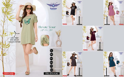 Sleeves Pattern Vol 2147 A Grab It Sinker Women Long Tshirt Exporter Gujarat