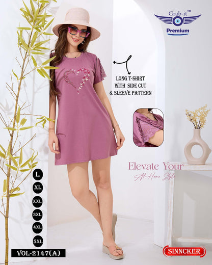 Sleeves Pattern Vol 2147 A Grab It Sinker Women Long Tshirt Exporter Gujarat