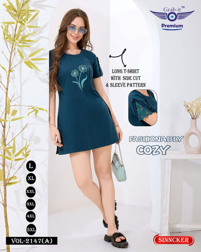 Sleeves Pattern Vol 2147 A Grab It Sinker Women Long Tshirt Exporter Gujarat