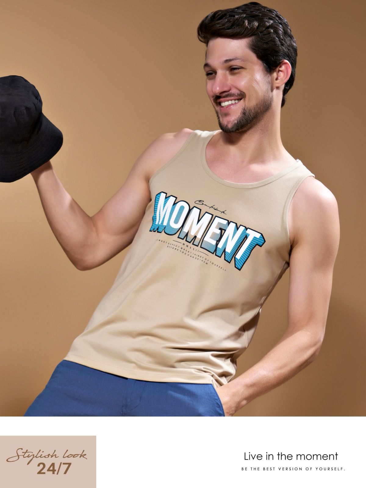 Sleevless 160 Momentum Cotton Biowashed Mens Tshirts Wholesale Rate