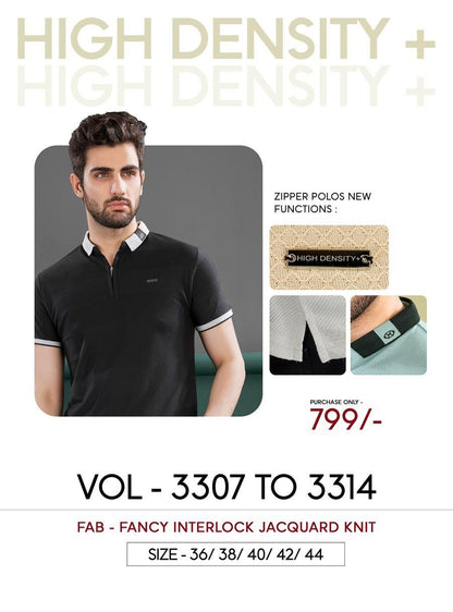 स्लिट वॉल्यूम 3307-3314 हाई डेंसिटी जैक्वार्ड मेन्स टी-शर्ट सप्लायर गुजरात