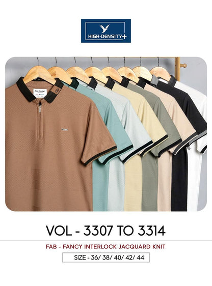 Slit Vol 3307-3314 High Density Jacquard Mens Tshirts Supplier Gujarat