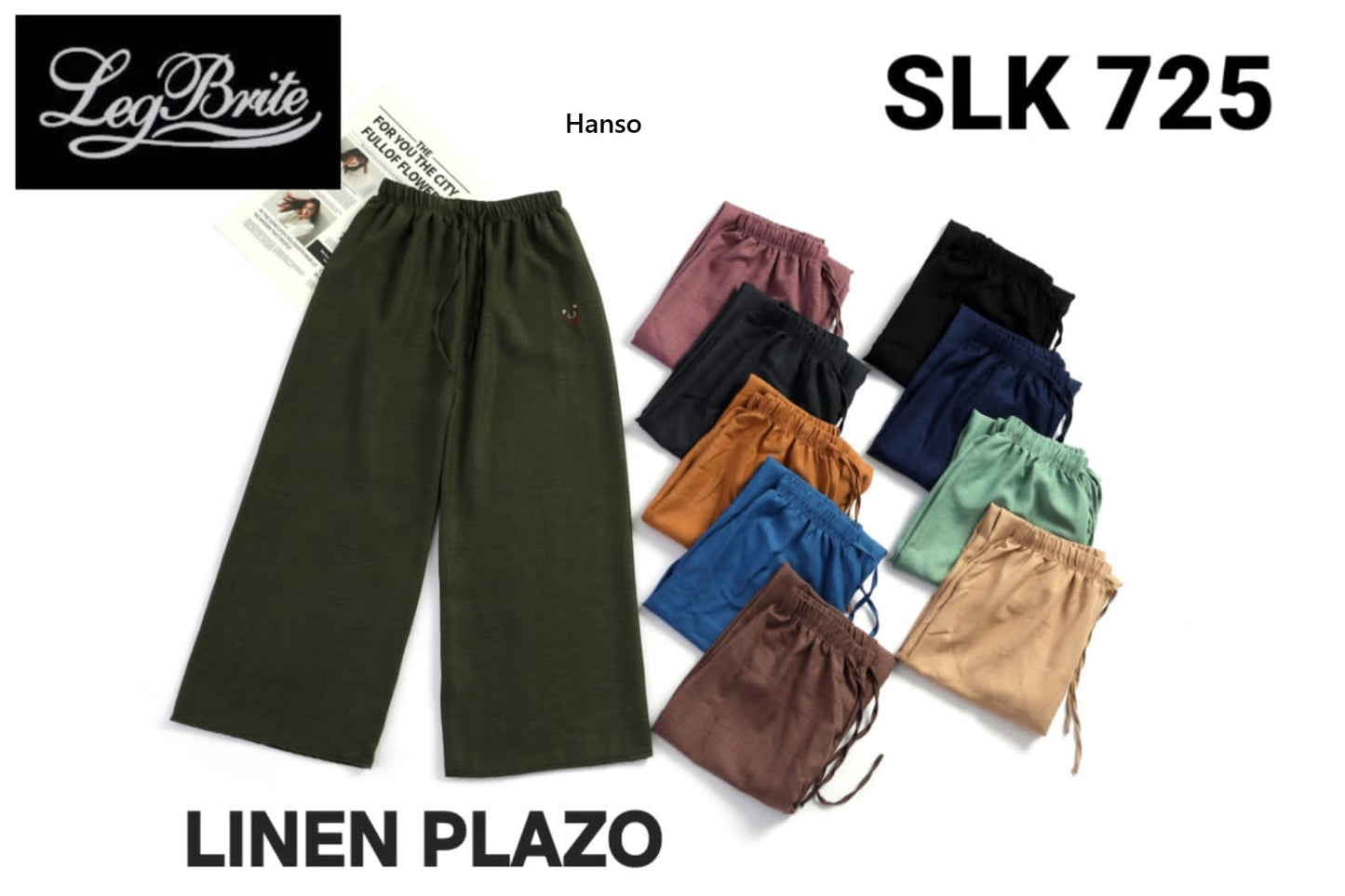 Slk 725 Hanso Linen Branded Palazzo Wholesaler India