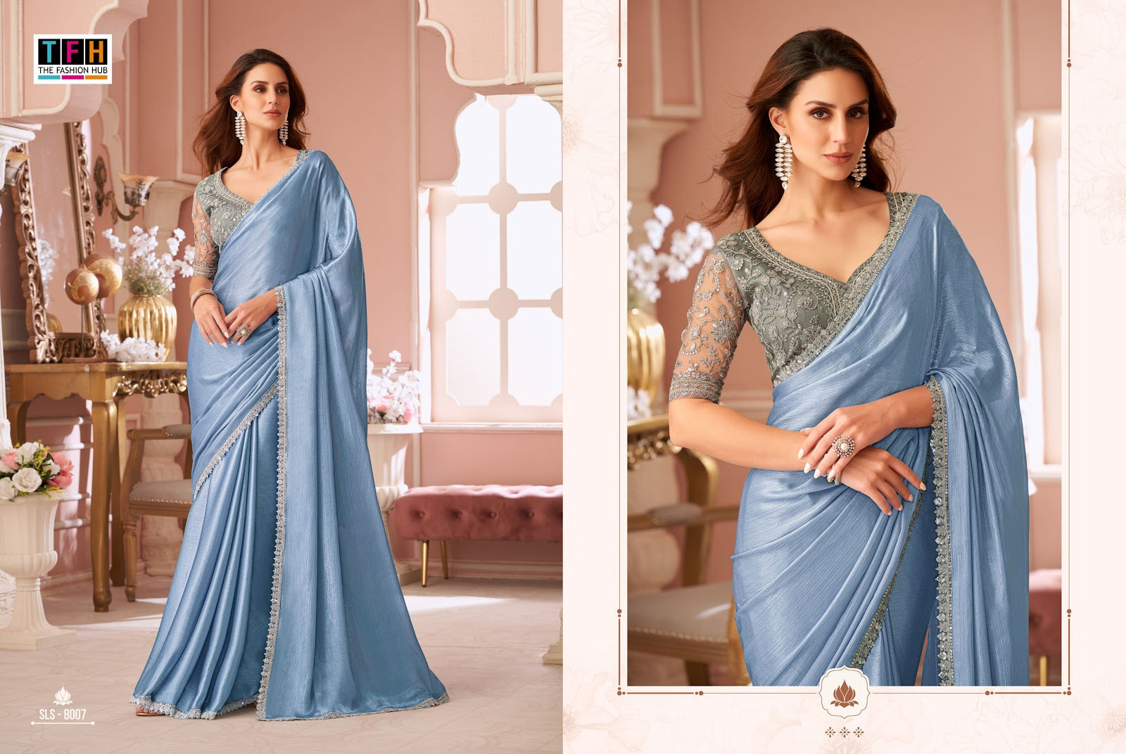 Sls 8001-8016 Tfh Georgette Sarees Manufacturer Ahmedabad